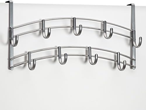 LYNK Professional® Home™ Over the Door Hooks - 9 Hook – Over the Door Coat Rack - Over the Door Hanger - Hanging Towels or Clothes - Bathroom, Bedroom, Laundry Room - Lifetime Ltd. Warranty, Platinum - Image 2