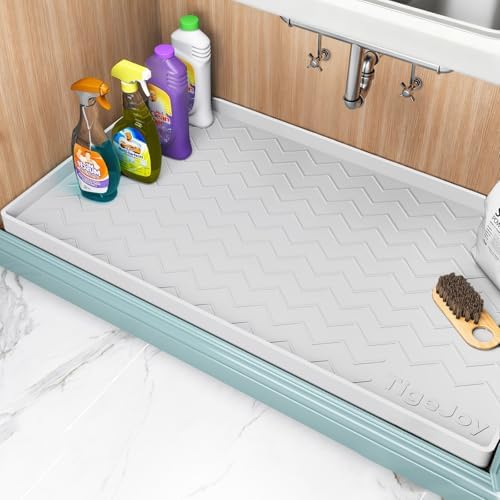 TigeJoy Under Sink Mats for Kitchen Waterproof 31" x 19", Cabinet Liner by TigeJoy