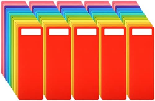 TaoBary 60 Pcs Library Book Dividers with Stickers 4 x 12 Inch 12 Colors by TaoBary
