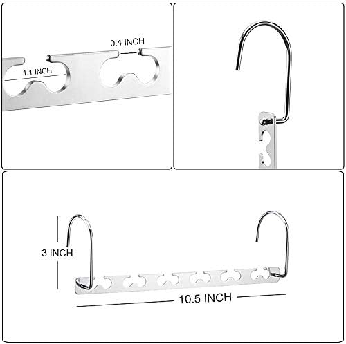 Meetu Space Saving Multifunctional Clothes Hangers - Stainless Steel 6X2 Slots Magic Cascading Hanger With Updated Hook Design - Closet Organizer (Pack of 20) - Image 7