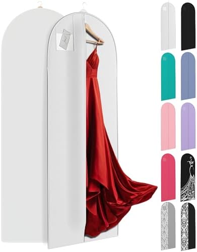72" Long Dress Bags for Gowns - Wedding Dress Garment Bag for Dresses - Long Garment Bags for Hanging Clothes & Closet Storage - Durable Travel Bag for Women with ID Window by YourBags