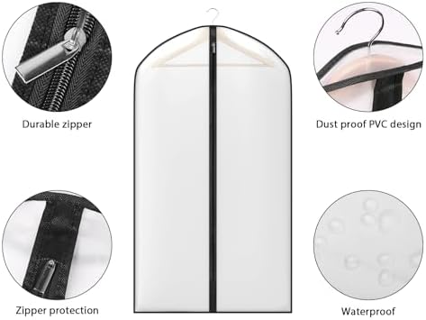Zilink Suit Bags for Closet Storage Garment Bags for Hanging Clothes 43 in - Image 4