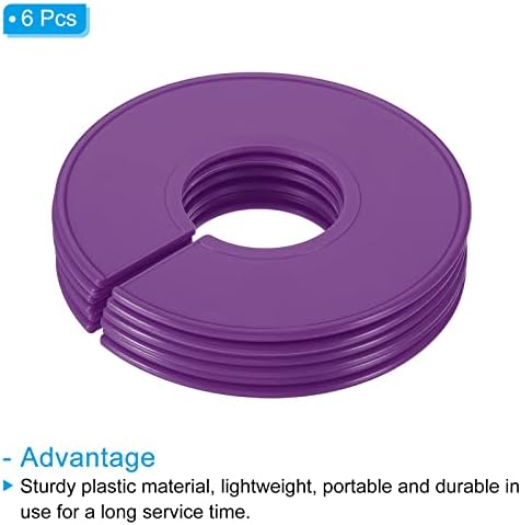 PATIKIL Clothes Dividers, 6 Pack Closet Clothing Rack Size Dividers Blank Labels Sorting Round Separator for Closet, Purple - Image 3