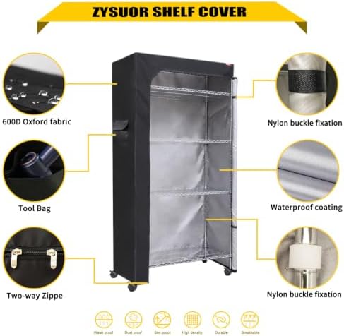 Shelf & Garment Rack Cover, Fits 36"x14"x72" Clothes Rack - Image 6