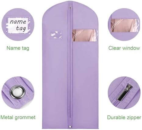 KEEGH 60 in Garment Bags for Hanging Clothes (Set of 6) Purple - Image 4
