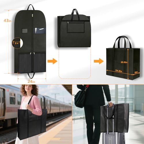 Travel Garment Suit Bag 43" for Hanging Clothes Storage for Men Suits Shirt - Image 7