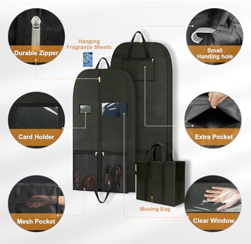 Travel Garment Suit Bag 54" for Hanging Clothes for Men Suits Shirts Coats - Image 5