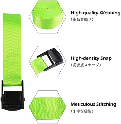 TRIWONDER Tie Down Straps Lashing Straps with Cam Buckle Nylon Webbing Heavy Duty Adjustable for Battery Kayak Motorcycle Cargo Packing - Image 3