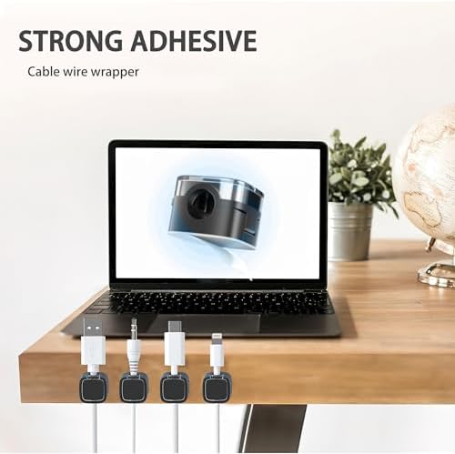 6 Pack Magnetic Cord Organizer & Cable Clips - Adjustable Under Desk Cable Management, Adhesive Wire Holder for Home, Office, Phone, Car, Wall, and Nightstand (Violet) - Image 6