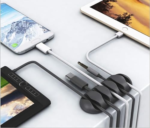 OHill Desk Cable Management Cord Organizer, 24 Pack Black Self Adhesive Cord Holder Cable Clips, Ideal Cable Organizer Wire Keeper for Desk, Nightstand, Phone Charger, Computer, Home, Office, Car - Image 3
