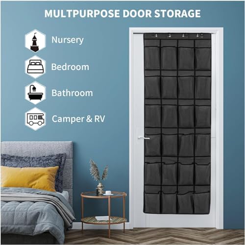 Over the Door Shoe Organizer 24 Extra Large Pockets Hanging Shoe Rack Holder for Closet Storage Hanging Shoe Organizer - Image 7