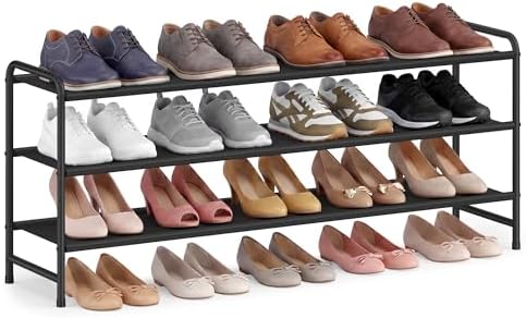 SONGMICS Long Shoe Rack, 3-Tier Shoe Organizer, Holds up to 20 Pairs by SONGMICS