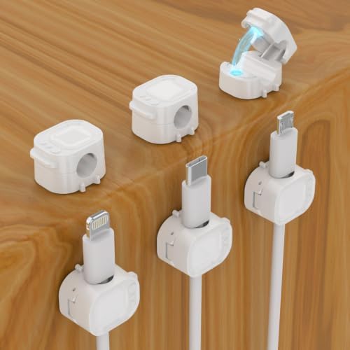 Cord Organizer 6 Pack Magnetic Cable Clips Smooth Adjustable 1s Lock Cable Management Clips Adhesive Wire Holder Keeper Organizer for Car Home Office Desk Accessory by MUXA