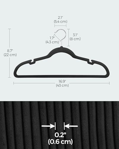 SONGMICS Velvet Hangers 60 Pack, Non-Slip Clothes Hangers, Space-Saving - Image 6
