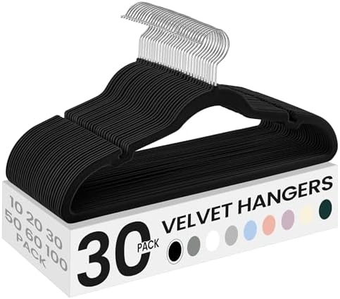 SONGMICS Velvet Hangers 30 Pack, Non-Slip Clothes Hangers, Space-Saving by SONGMICSbySONGMICSHOME