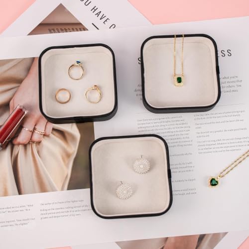 3 Pack Small Jewelry Trays Leather Stackable Ring Dish Organizer for Drawer - Image 5