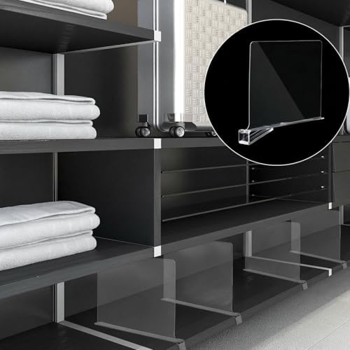 Boao 8 Pcs Shelf Dividers for Closet Organization Acrylic Clear Shelf Divider Purse Organizer Handbag Separator Bookshelf Divider for Closet Bedroom Kitchen Office Cabinet Bathroom - Image 3