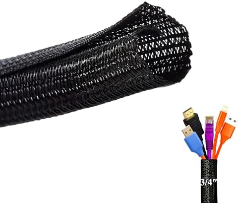 Split Wire Loom Cable Sleeve Management 3/4" Braided Mesh Wrap Cord Cover by Unknown