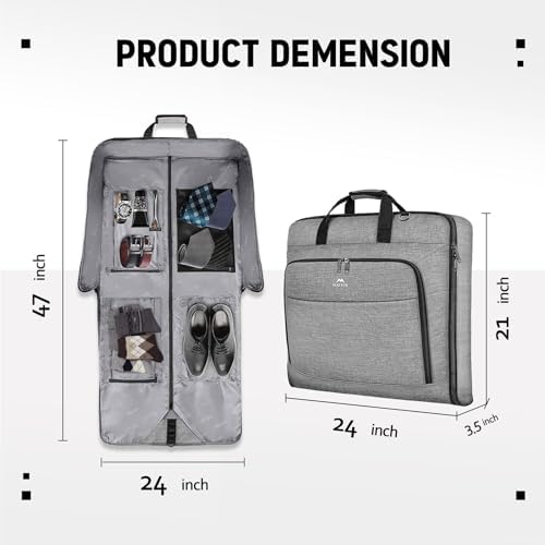 MATEIN Carry On Garment Bags for Travel, Water Resistant Hanging Suit Bag - Image 5