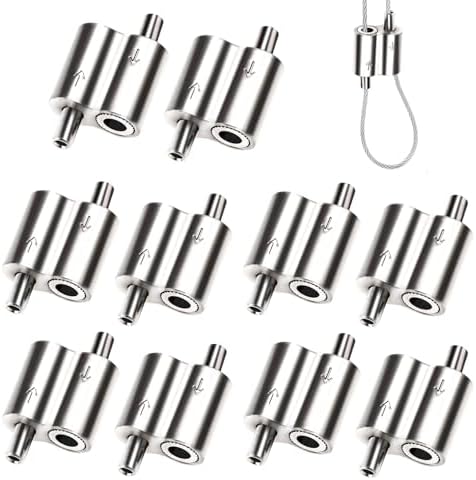 1/16 Inch M3 Stainless Steel Wire Rope Cable Clip Clamp, 1/16" Two Way Wire Rope Clips for 1/16 Inch (1.5mm-2.0mm) Stainless Steel Cable/Wire Rope - 10 PCS by GoalMad