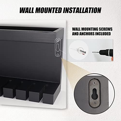 Yamahiko Belt Organizer - Wall Mounted Hanger with Double Shelving, Universal Rack for Men & Women, Black - Image 4