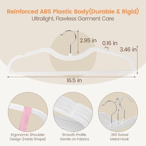 Plastic Short Neck Hangers 40 Pack Ultra-Thin Space-Saving ABS 360° Swivel Hook Ideal for Closet Organization Fits Coats Shirts Dresses & More (40, Black) - Image 2