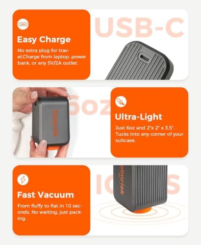 6-Pack Vacuum Seal Bags for Clothing Travel with Cordless Pump - Image 6