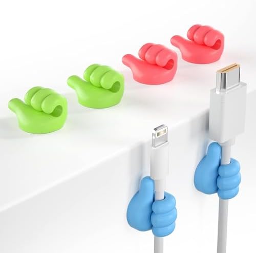 iToleeve 12 Pack Thumbs Up Cable Clips, Cord Organizer for Wire Management by iToleeve
