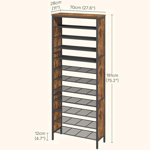 YATINEY 12-Tier Tall Shoe Rack, Large Shoe Storage Organizer for Closet - Image 3