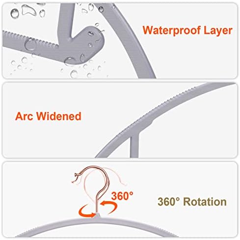 OIKA 50 Pack No-Bump Plastic Clothes Hangers, Gray, Non-Slip, Space-Saving - Image 4
