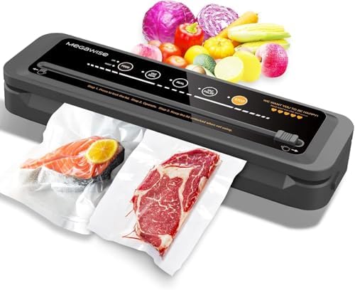 MegaWise Vacuum Sealer Machine | 80kPa Suction Power | Vac Seal Machine by MEGAWISE