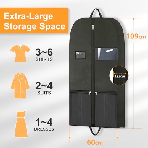 Travel Garment Suit Bag 43" for Hanging Clothes Storage for Men Suits Shirt - Image 2