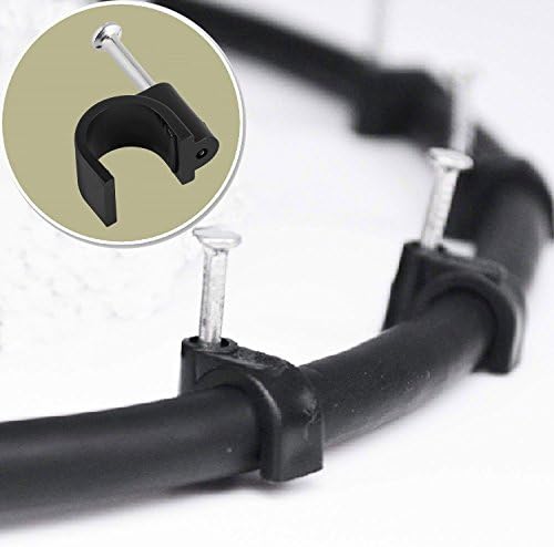 100 Pack Nail in Cable Clips Ethernet Cable Nails Tacks Clips 8mm for Electrical, Ethernet, Dish Wire, Coax Cable, RG6, RG59, CAT6, RJ45 Cable - Image 3