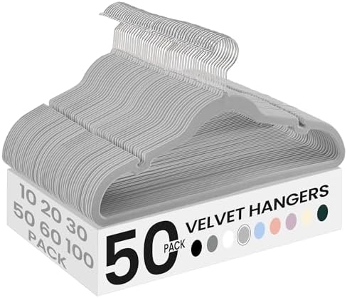 SONGMICS Velvet Hangers 50 Pack, Non-Slip Clothes Hangers, Space-Saving by SONGMICSbySONGMICSHOME