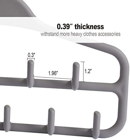 Belt Hanger Rack Holder for Closet, Sturdy Belt Organizer with 360 Degree Swivel, 11 Large Sturdy Belt Hooks, Non Slip Rubberized Belt Storage, Grey - Image 5