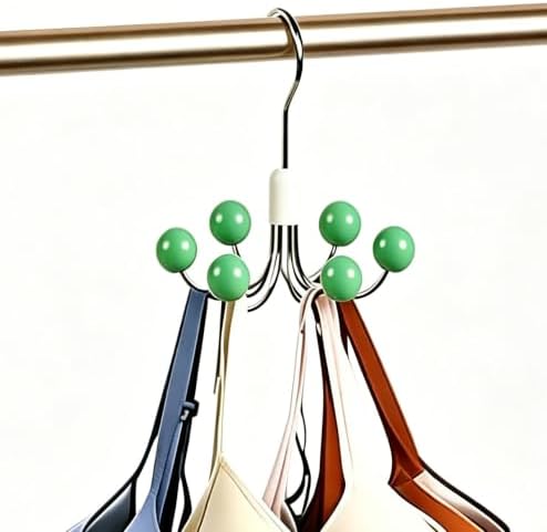 1 Pack 360° Swivel Hoodie Hangers with 6 Cedar Balls,Closet Organizer-Green by Unknown