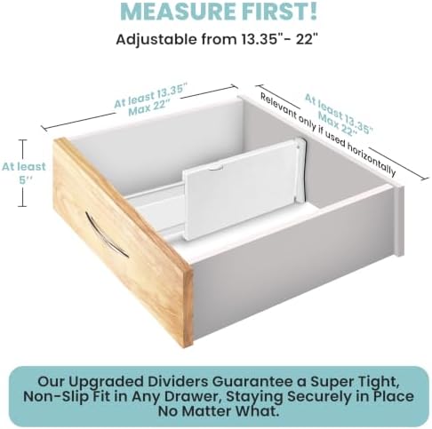 RAPTUROUS White Expandable Drawer Dividers (5" Tall, 13"-22" Long, 8 Pack - White) - Image 5