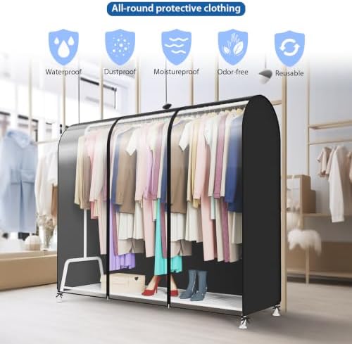 Zilink Extra Large Garment Rack Cover Clothes Rack Cover 72 in - Image 6