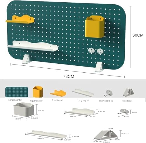 1pc Custom Solid Wood Pegboard Desk Divider & Organizer Set - 78x38cm with Accessories for Office & Gaming(Black) - Image 2