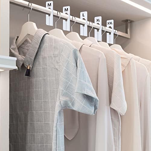 40 Pack Rectangular White Plastic Clothing Size Closet Rack Dividers Hangers, Preprinted in 8 Sizes XXS, XS, S, M, L, XL, XXL, XXXL (2.5”x 5”, Inner Diameter 1.38”) - Image 5