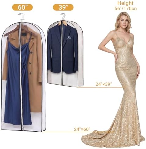 1 Pack 60" Clear Double-Sided Garment Bag with Zipper 24x60x4 Inch - Image 6