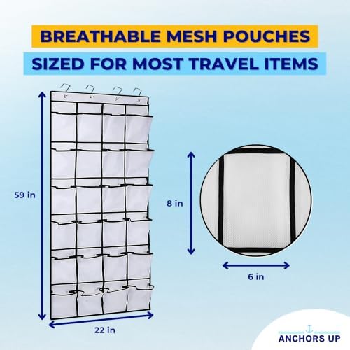 Cruise Cabin Over Door Organizer for Shoes, Toiletries and Accessories – 24 Pockets – Tested on All Cruise Lines such as Carnival, Royal Caribbean, Celebrity, Norwegian etc – Cruise Essentials - Image 3