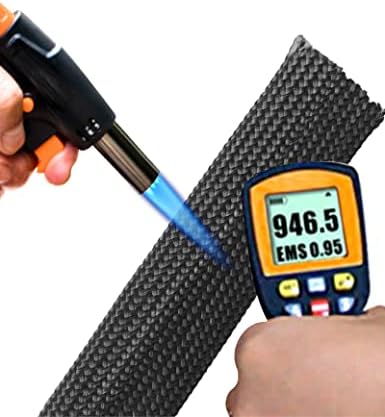 Wire Heat Shield Automotive Heat Shield Sleeve Fuel Line Heat Shield Auto Hose Spark Plug Wire Cover Protectors Boots Roll 2500 Degree for Car&Auto Wire Loom Brake Cable (Black1/2"I.D.X10FT) - Image 2