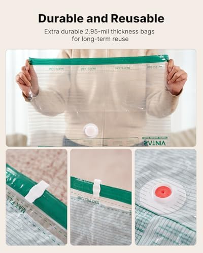VINTAR 20 Pack Vacuum Storage Bags for Travel with Cordless Pump, Color - Image 6