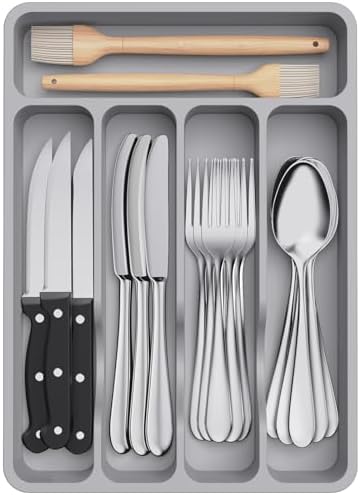 Lifewit Silverware Drawer Organizer Tray, Cutlery Storage for Kitchen by Lifewit