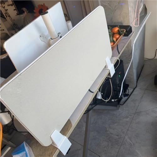 Light Gray Desk Privacy Dividers - 2 Sets, Wooden Office Partitions, Desktop Mounted Panels for Classroom & Office, 20x80cm/9.8x31.4in, Adjustable & Detachable - Image 6