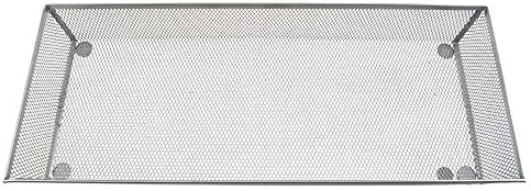 HAHIYO Stackable Mesh Tray Cup 15 x 6 x 2 inches Sturdy Container for Desk Drawer Organizer Collection for Home Office School kitchen Soft Foam Feet No Sharp Edges 1 Pack Silver by HAHIYO