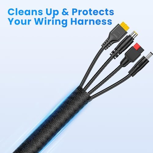 1" 100ft Black Expandable Braided Cable Sleeve PET - Image 3