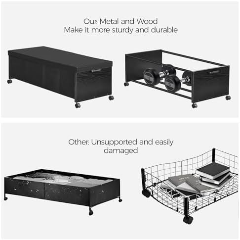 FOUCSSOMEI Under Bed Drawers on Wheels, XXXXL Size, UnderBed Storage with Wheels, Wooden Under Bed Storage, Underbelly Storage, Heavy Duty, Patented Design - Image 4