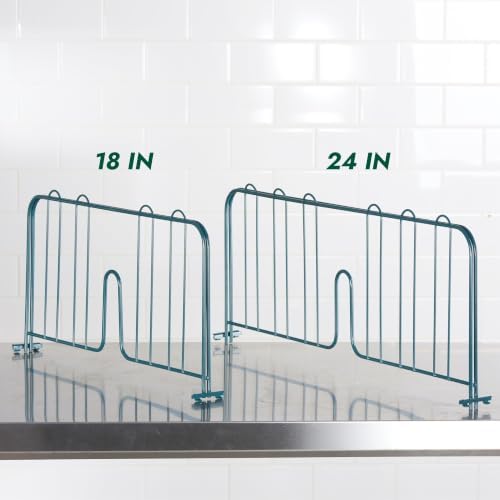APLSS 4 Pack 18" W x 9" H Green Epoxy Shelf Divider for Heavy Duty Wire Shelving, Dry&Wet Storage, NSF Certified - Image 3